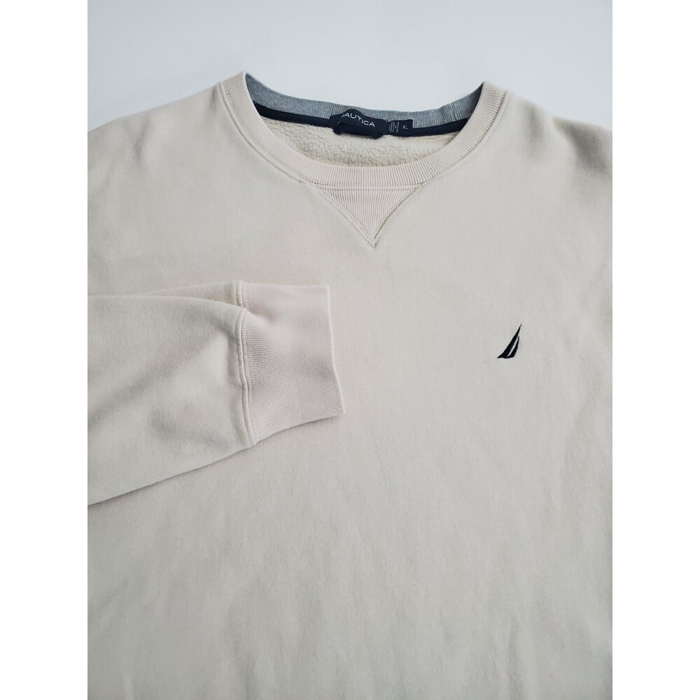 Nautica Men's Long Sleeve Pullover Sweater, Beige, XL‎